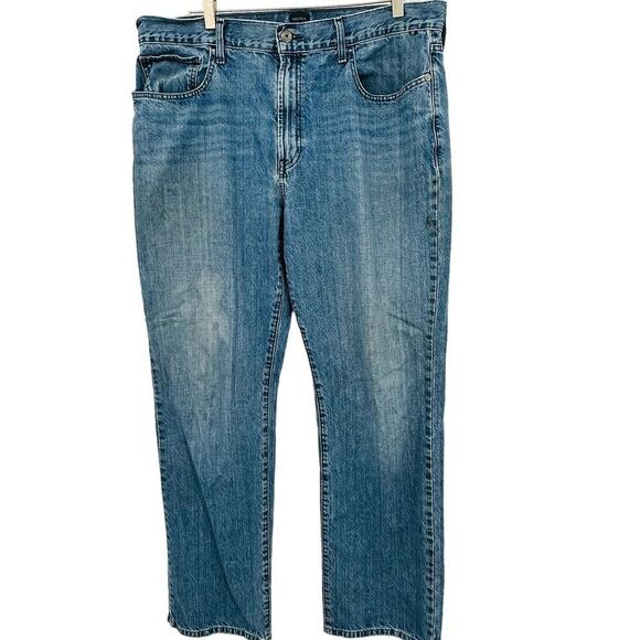 Nautica Loose Fit Jeans Distressed Blue Mens Size 36 x 34 Straight Leg - Picture 1 of 15